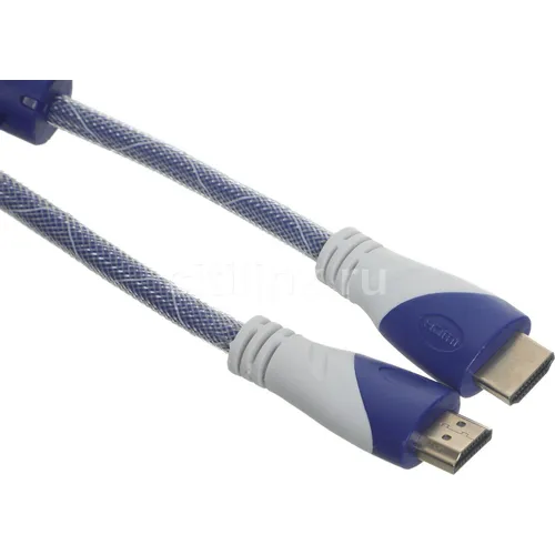 Кабель аудио-видео HDMI (m) - HDMI (m), 1.8м, GOLD, ф/фильтр, синий/белый