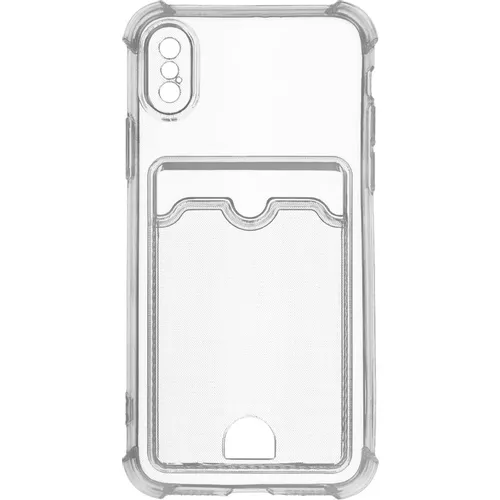 Чехол (клип-кейс) ZIBELINO Silicone Card Holder, для Apple iPhone X/XS, прозрачный [zsch-apl-xs-cam-trn]