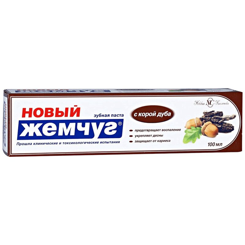 Зубная Паста Новый Жемчуг Кора Дуба 136Г/100Мл