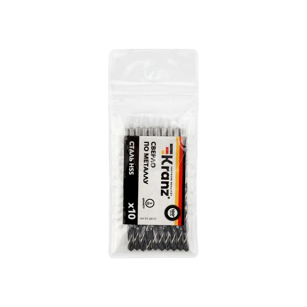 Сверло по металлу KRANZ HSS KR-91-0610