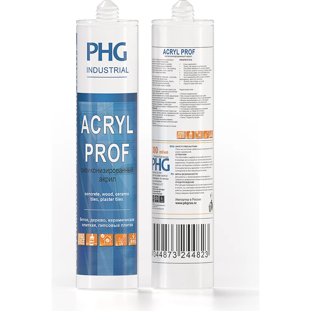 Акриловый герметик PHG Industrial Acryl PROF 300 ml 448732