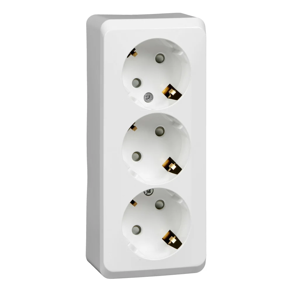 Розетка Systeme Electric 3-м ОП Этюд SCHE401803