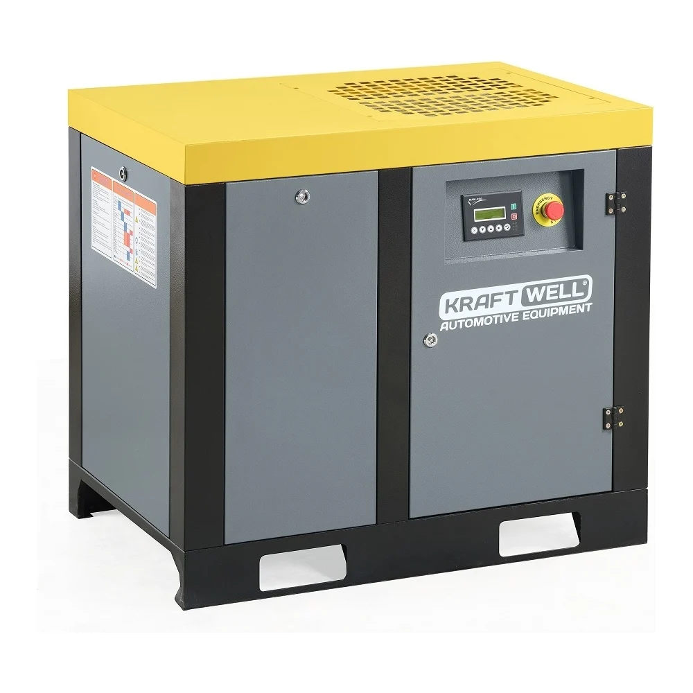Компрессор винтовой KraftWell 2200/1700/1500 л/мин, 8/10/12 бар, 380В ETERE 15