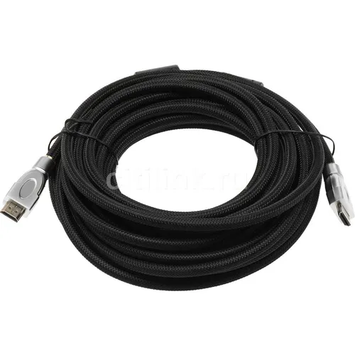 Кабель аудио-видео HDMI (m) - HDMI (m), ver 1.4, 10м, GOLD, ф/фильтр, черный