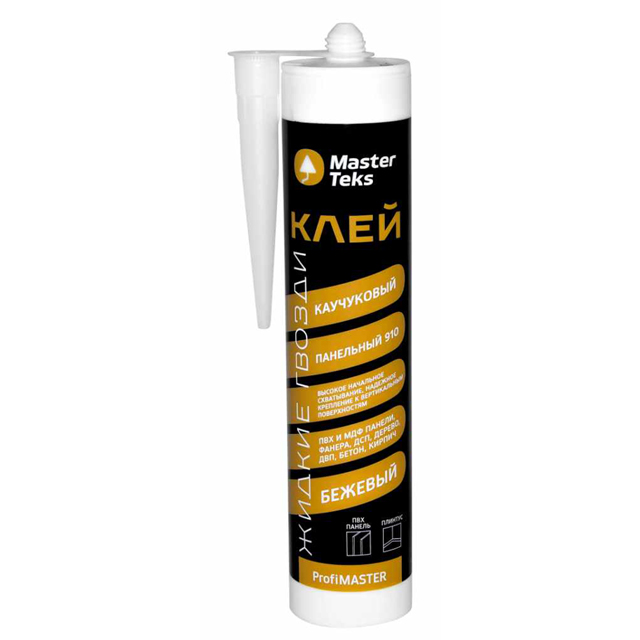 жидкие гвозди MASTERTEKS каучуковый 910 310мл панельный, арт.9752031/9752943
