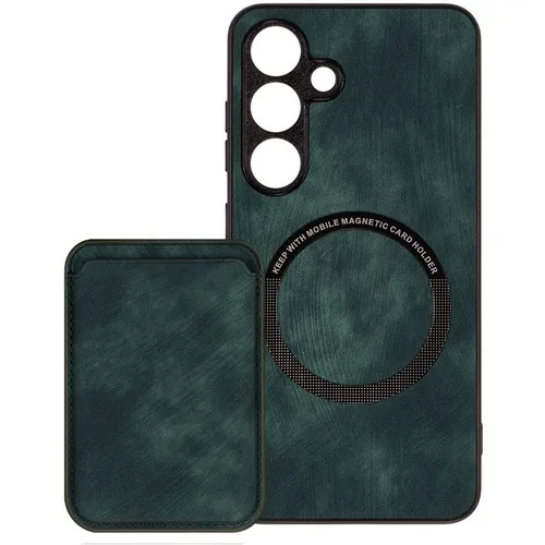 Чехол (клип-кейс) ZIBELINO Premium, для Samsung Galaxy S24 FE, зеленый [zmp-sam-s24fe-grn]