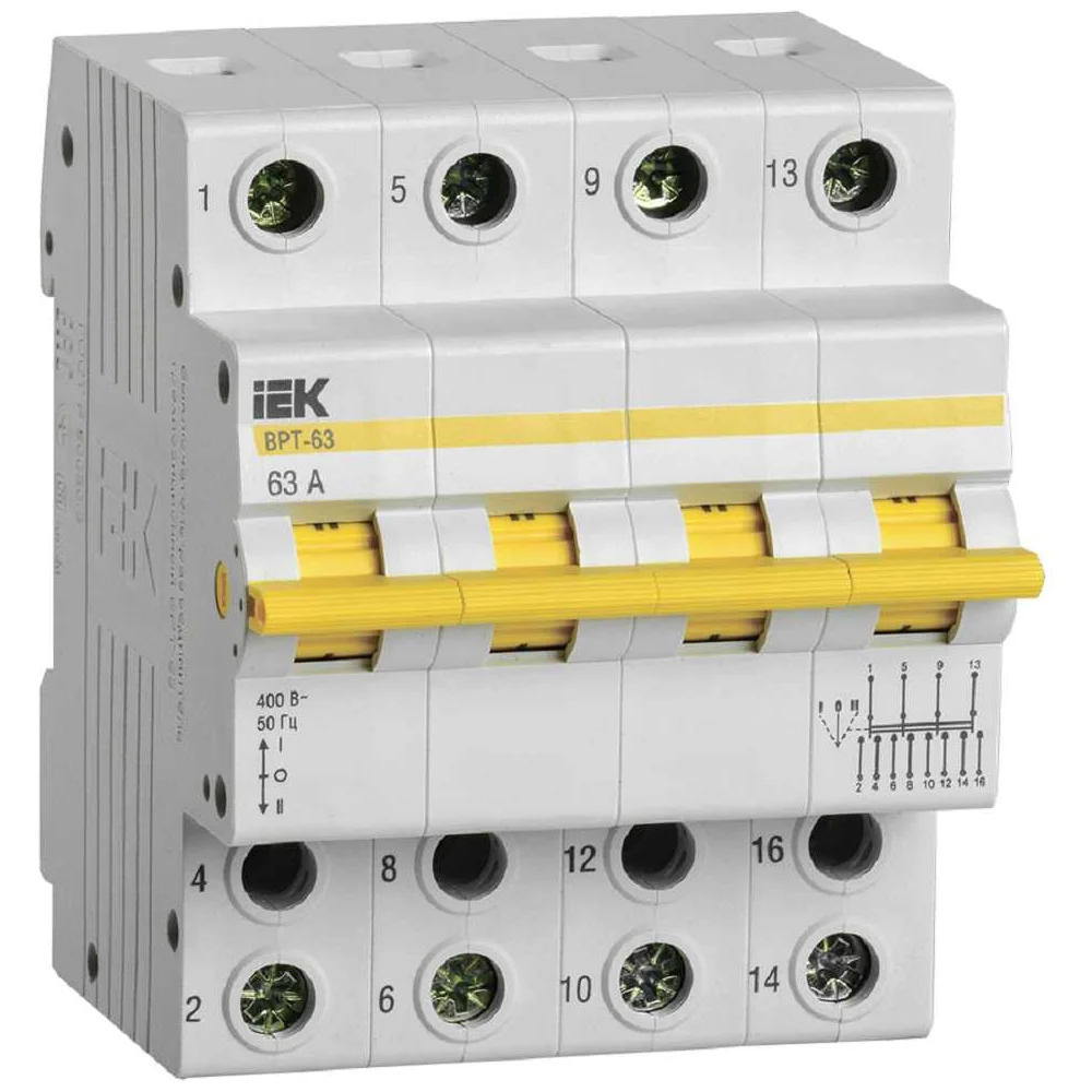 Трехпозиционный выключатель-разъединитель IEK MPR10-4-063