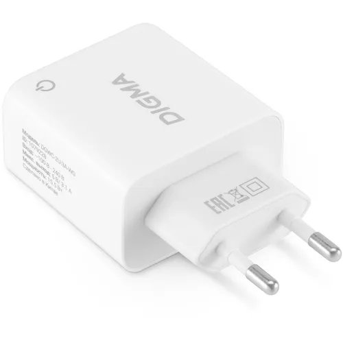 Сетевое зарядное устройство DIGMA DGWC-2U-3A-WG