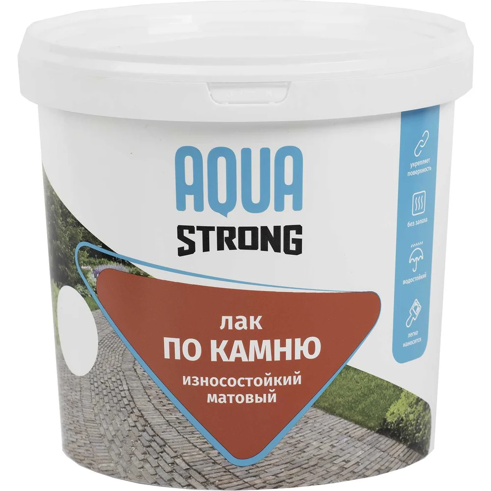 Лак по камню износостойкий Aquastrong матовый, 1,0 кг/1 л 4607130865088