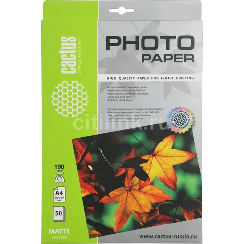 Фотобумага для струйной печати Cactus CS-MA419050