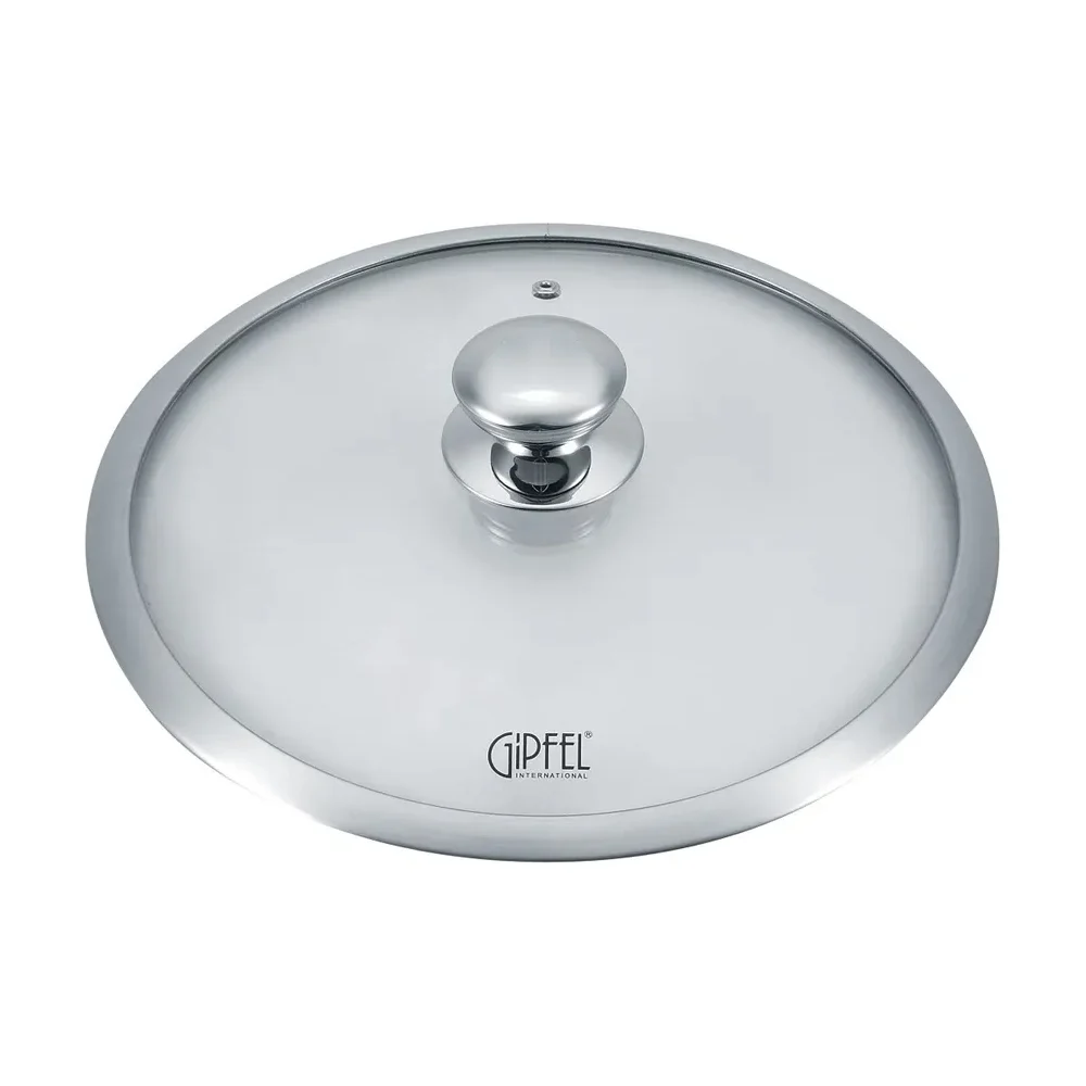 Крышка стеклянная GIPFEL STRONG 26 см со стальным ободом и стальной ручкой 1013