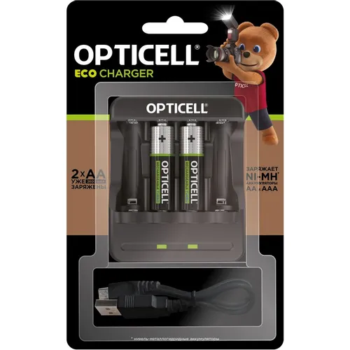 Зарядное устройство с аккумуляторами OPTICELL Eco Charger AA 2600 mAh 2шт 6100001