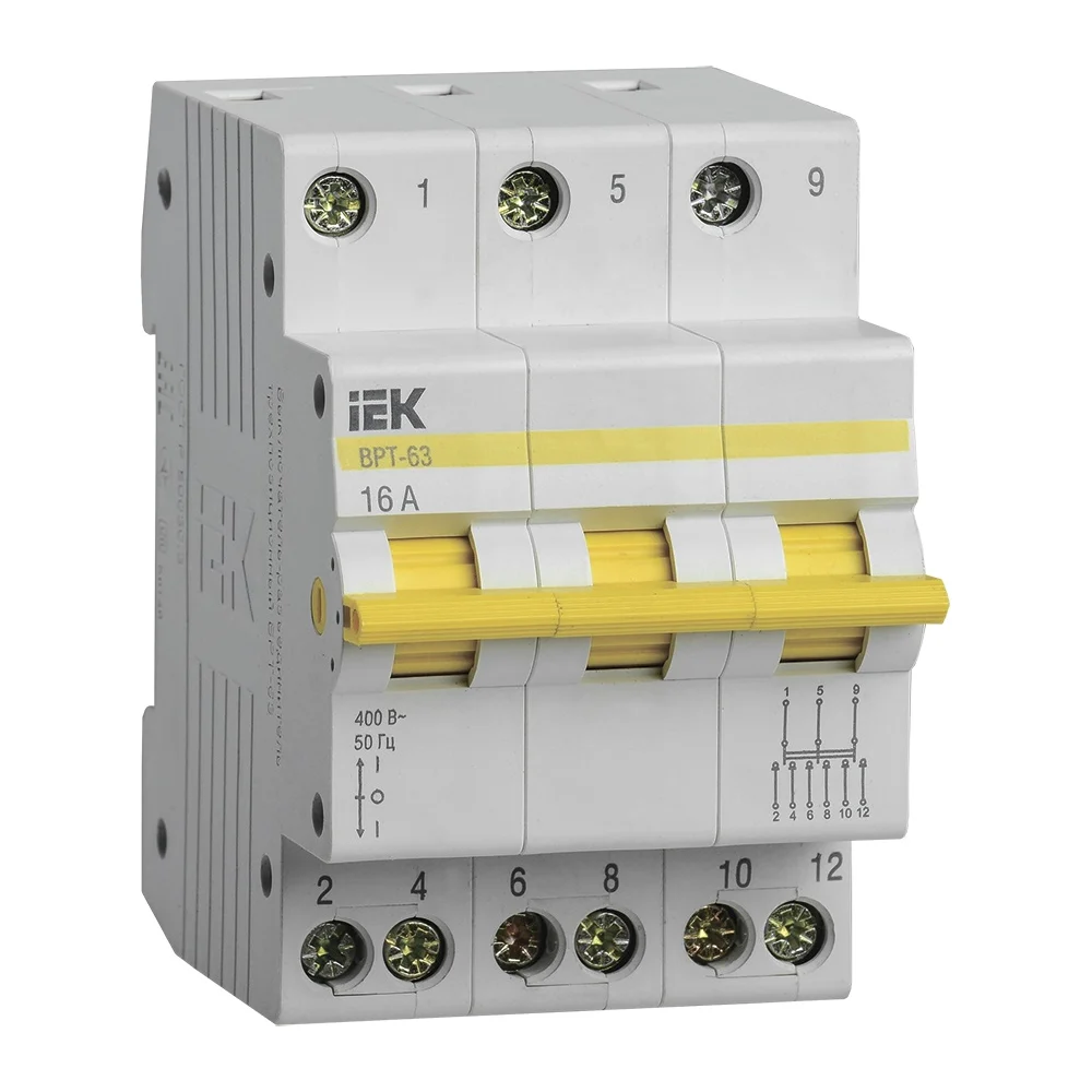 Трехпозиционный выключатель-разъединитель IEK MPR10-3-016