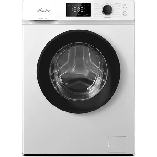 Стиральная машина MONSHER High-Tech MWM 500 Blanc, с фронтальной загрузкой, 9кг, 1200об/мин, инверторная