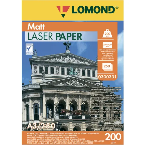 Бумага Lomond Ultra DS Matt CLC, A3, для лазерной печати, 250л, 200г/м2, белый, покрытие матовое /матовое [0300331]