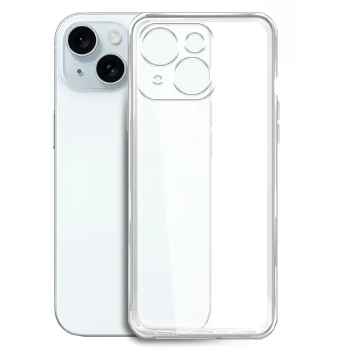 Чехол (клип-кейс) BORASCO Silicone Case, для Apple iPhone 15 Plus, прозрачный [72410]