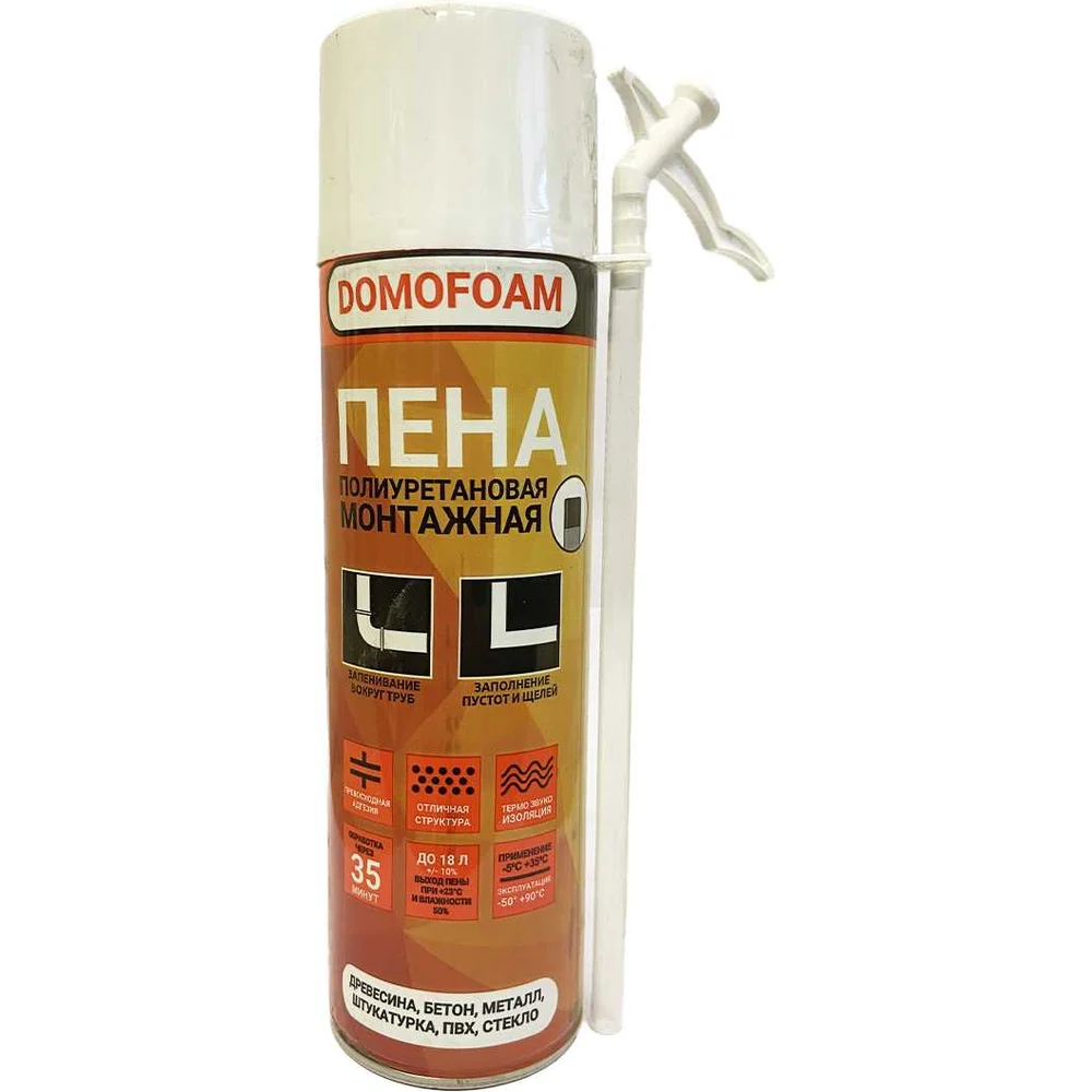 Монтажная пена DOMOFOAM бытовая, всесезонная, 0.4 л 9782098