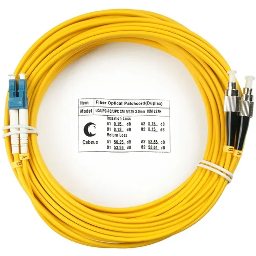 Патч-корд CABEUS 2 9/125 OS2 10м LSZH желтый [fop(d)-9-lc-fc-10m]