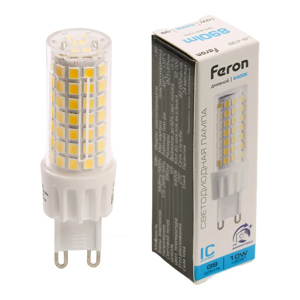 Лампа светодиодная диммируемая FERON JCD LB-438