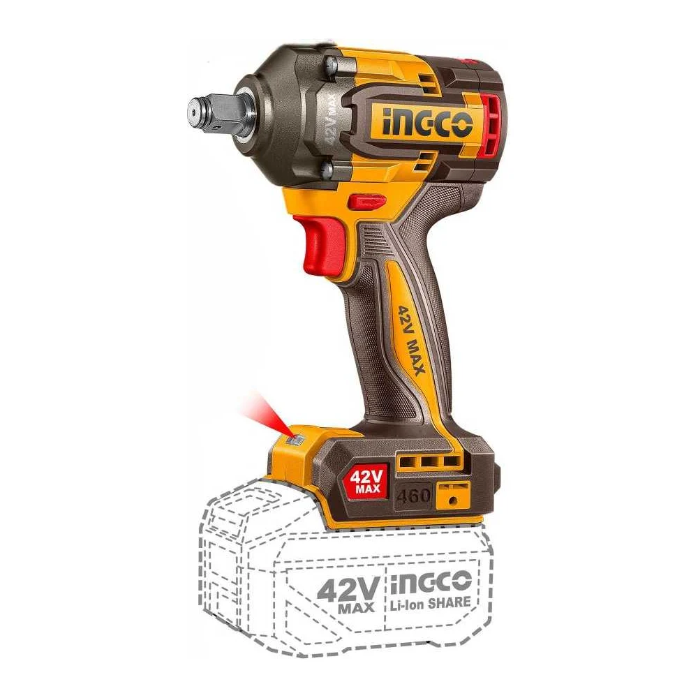 Аккумуляторный ударный гайковерт INGCO INDUSTRIAL CIWLI42461