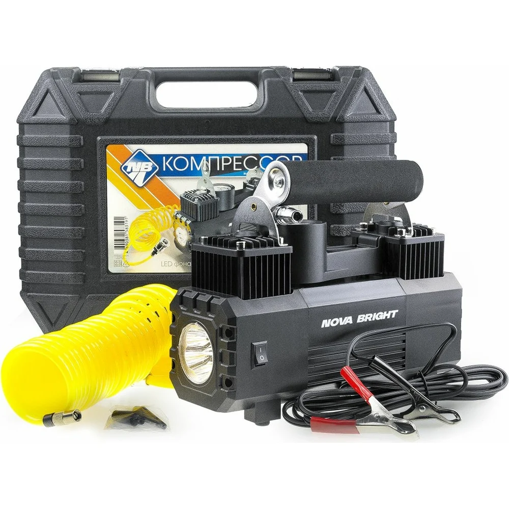 Компрессор АК-65 Nova Bright двухпоршневой, до 65 л/мин.,140 PSI, 12 В 47160