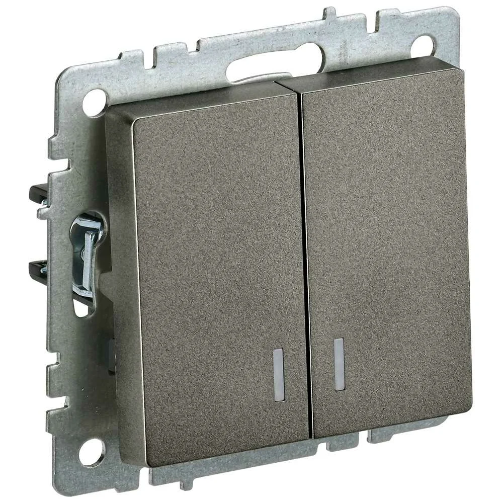 2-клавишный выключатель IEK Brite BR-V20-1-10-K45