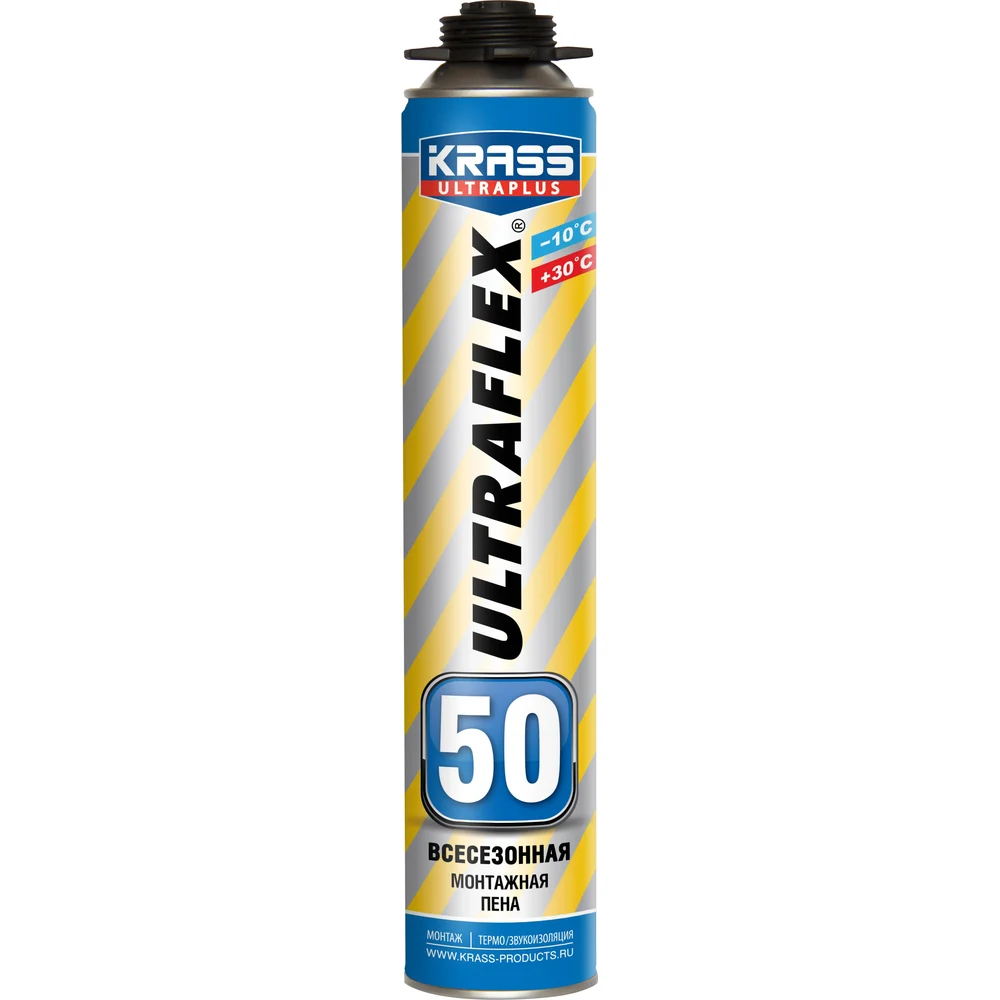 Монтажная пена KRASS ULTRAFLEX 50 пистолетная всесезонная Лк-00003979