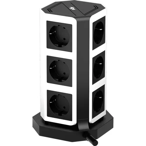 Сетевой фильтр настольный AGNI TP-VD5U9E-C-2M-BLACK-WHITE