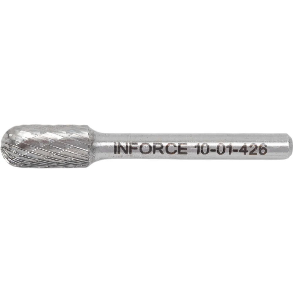 Бор-фреза форма С /цилиндр со сферическим концом/ DC 10х20/65 хв. 6 мм Inforce 10-01-426