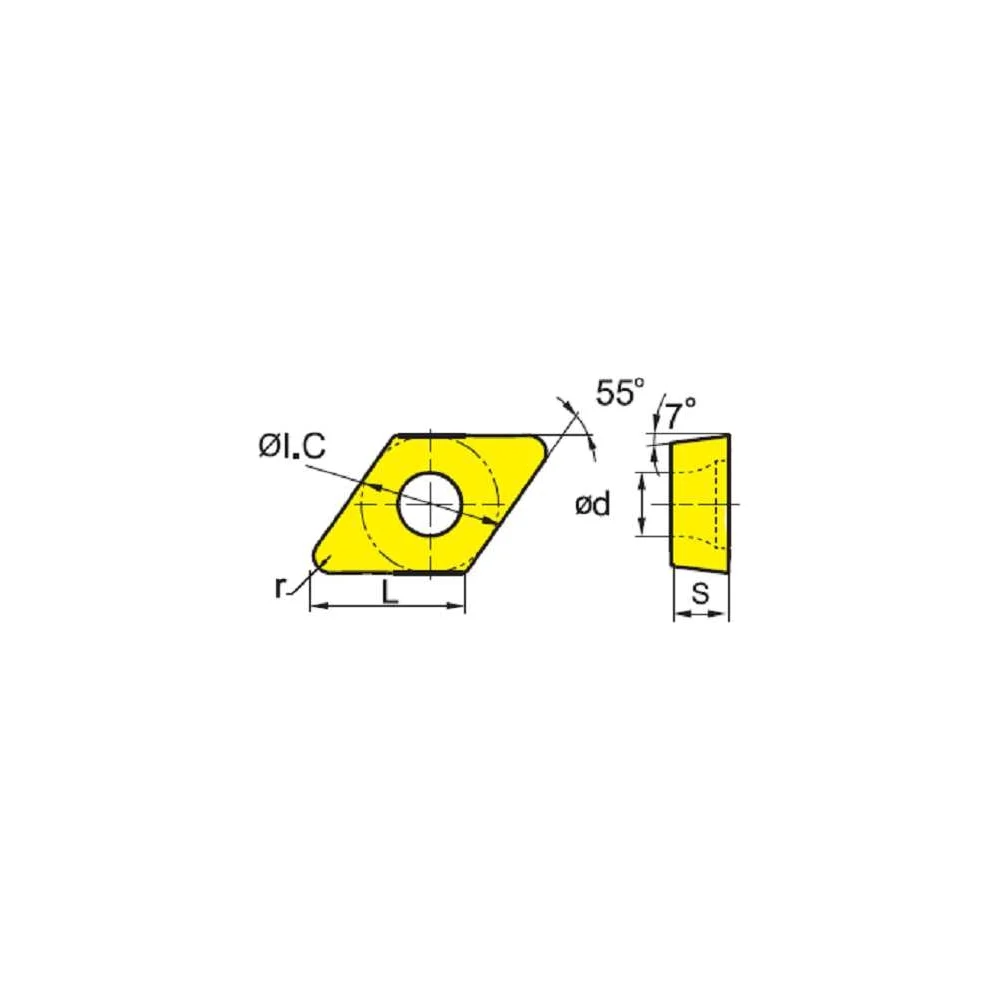 Пластина DCMT11t304-hr YBC252 10 шт ZCC-CT DCMT11T304-HR