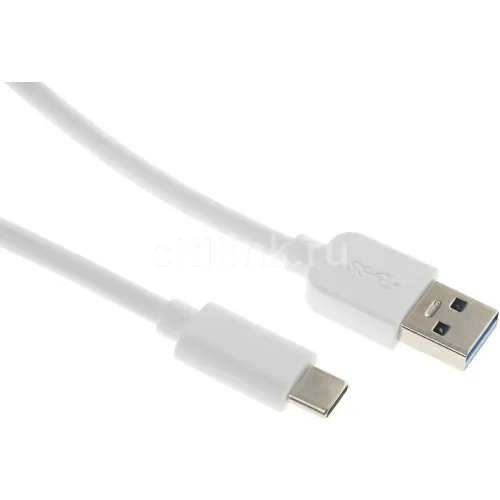 Кабель Buro USB Type-C (m) - USB (m), 1м, 3A, белый [bu-usb3.2-ac-1mw]