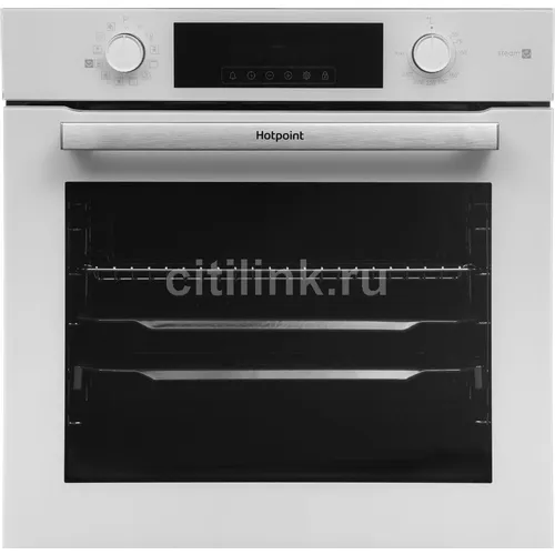 Духовой шкаф электрический HOTPOINT HSTF 1231 Jsah, 72л, дверца с 3 стеклами, белый