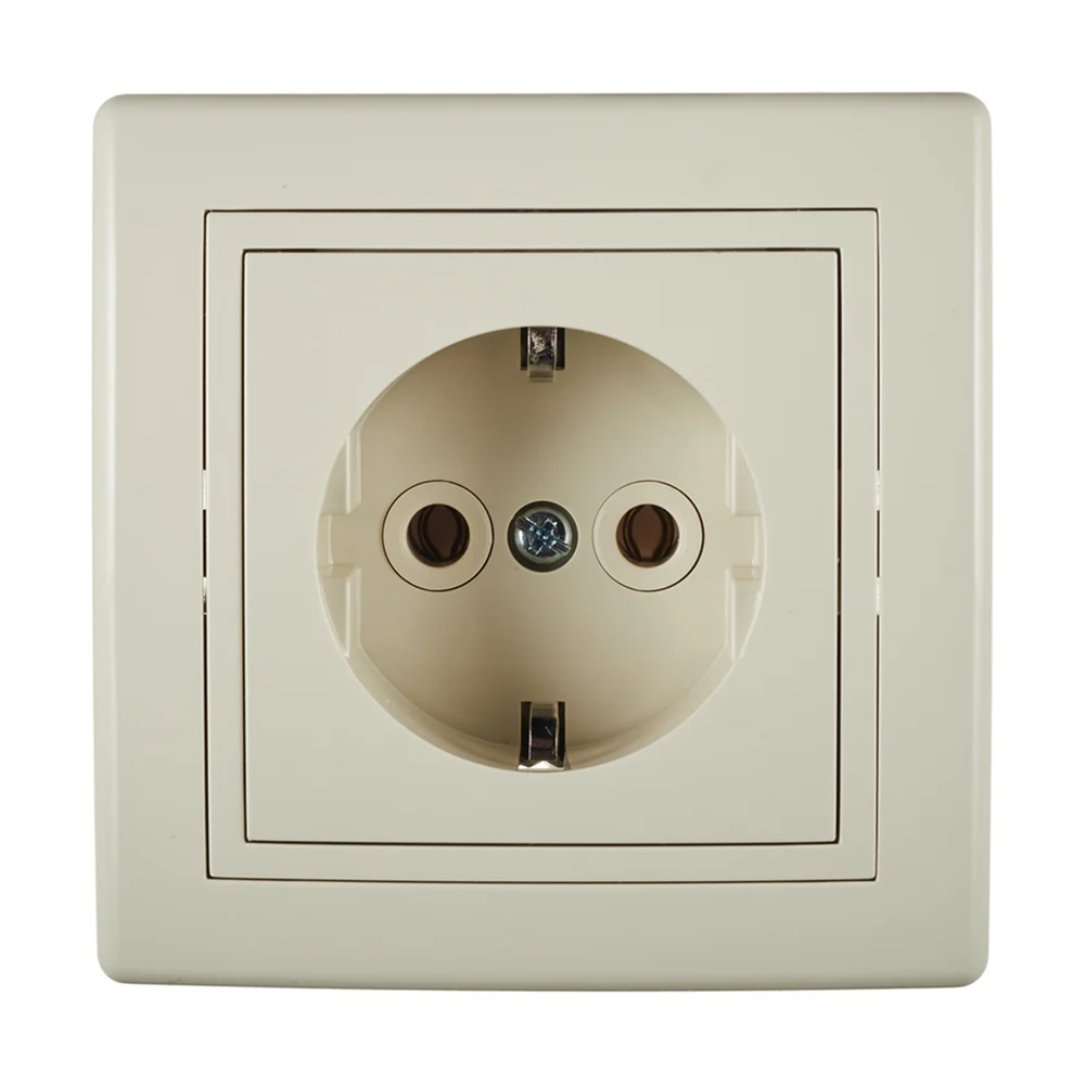 Розетка Aling-conel PRESTIGE 16A 250В с поликарбонатовой вставкой, бежевая 630.999 113163
