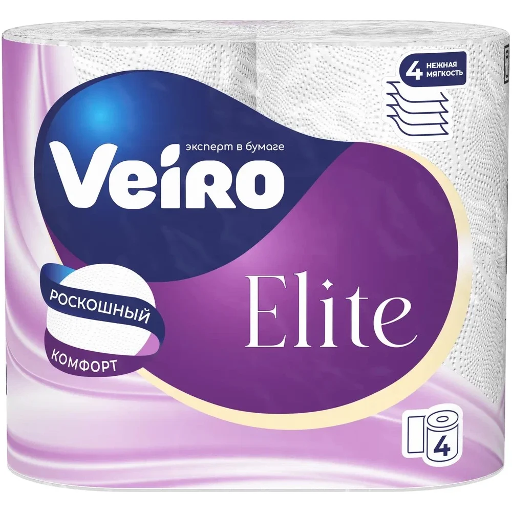 Туалетная бумага VEIRO Linia Classic 4 слоя, 4 рулона 9С44