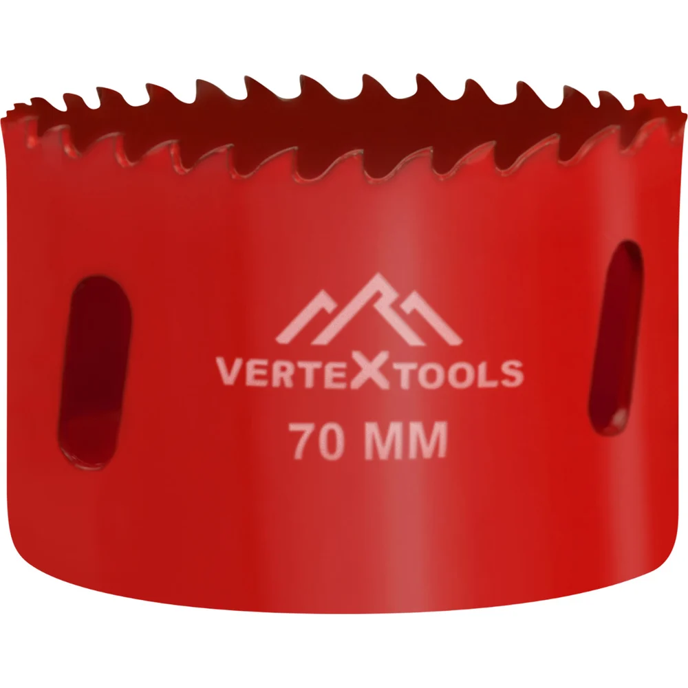 Коронка биметаллическая по металлу 70 мм vertextools 2525-70