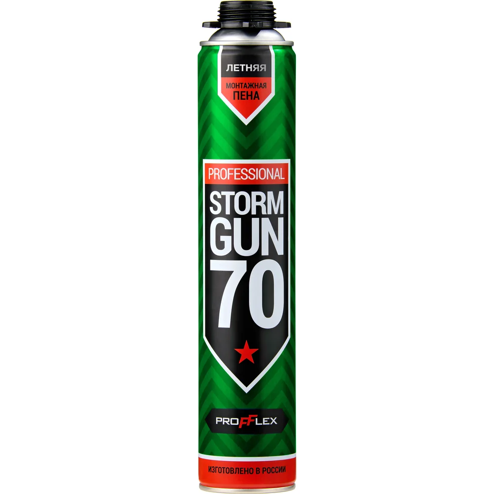 Пена пистолетная монтажная PROFFLEX storm gun 70л 850 мл 362