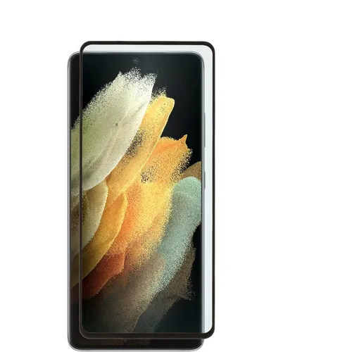 Защитное стекло для экрана ZIBELINO для Samsung S21 Ultra антиблик, 3D, 1 шт, черный [ztg-3d-prem-sam-s21-ul-blk]