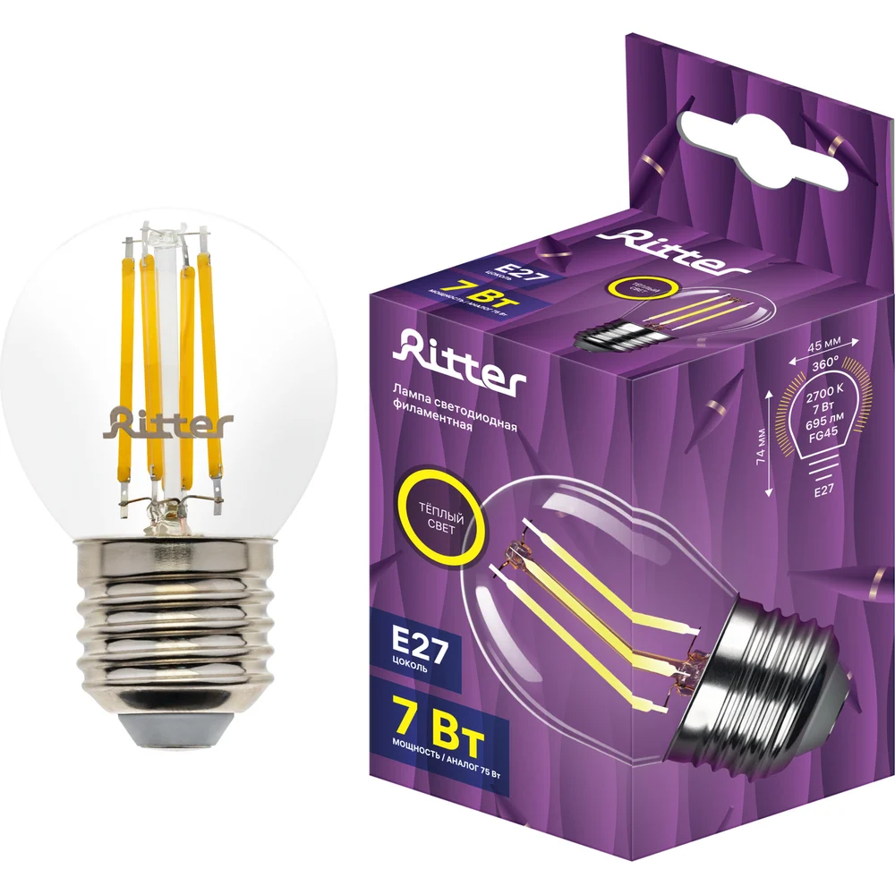 Лампа светодиодная Ritter FILAMENT FG45