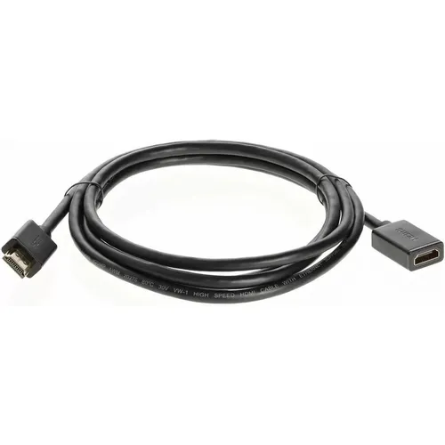 Кабель-удлинитель аудио-видео PREMIER Telecom, HDMI (m) - HDMI (f), ver 2.0, 2м, GOLD, черный [tcg235mf-2m]