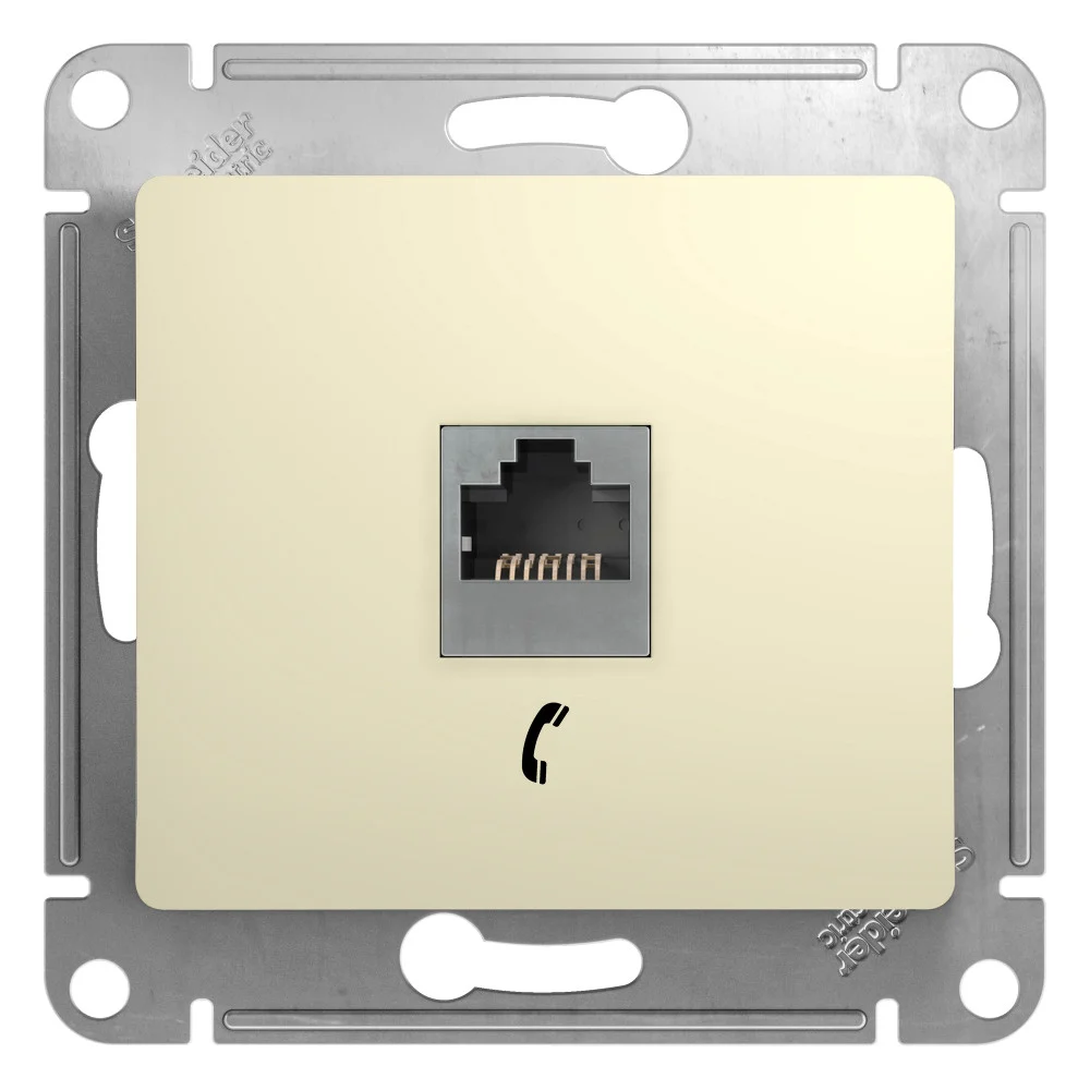 Механизм телефонной розетки Systeme Electric Schneider Electric GLOSSA RJ11