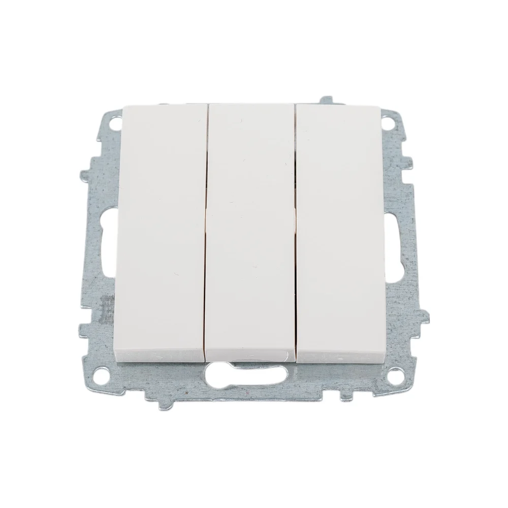 Выключатель трёх клавишный Elbi Zena Vega белый 1 выход M+K 609-010200-254