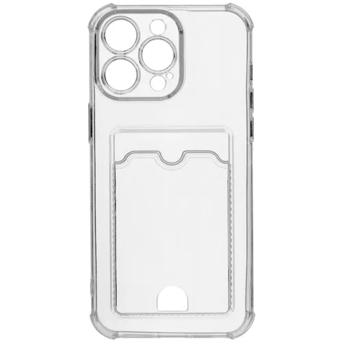 Чехол (клип-кейс) ZIBELINO Silicone Card Holder, для Apple iPhone 15 Pro Max, прозрачный [zsch-iph-15-pro-max-cam-trn]