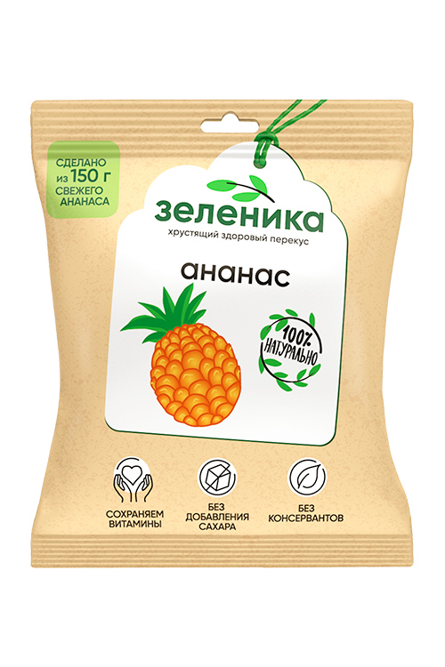 Здоровый перекус из ананаса Зеленика, 15 г