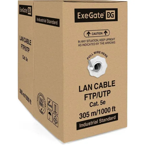 Кабель EXEGATE SFTP4-C5E-CU-S24-IN-PVC-GY-305-FLUKE