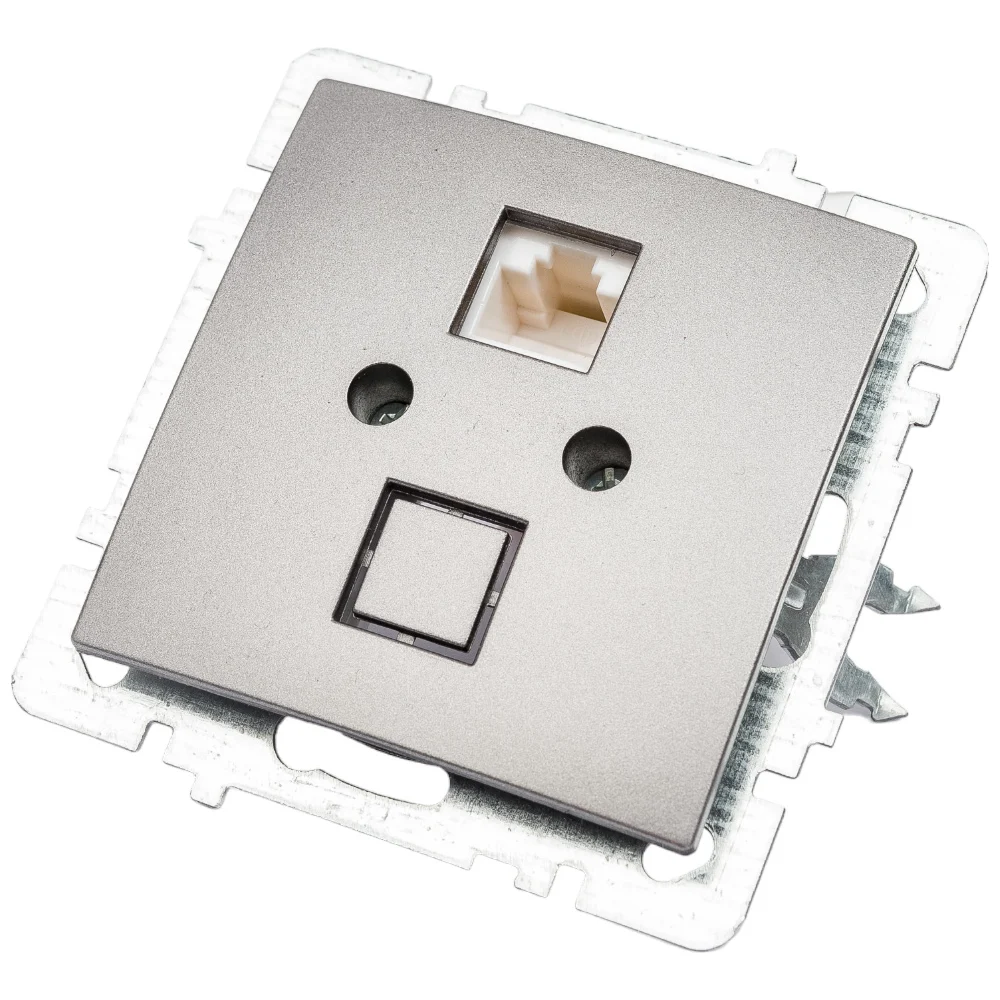 Механизм розетки NILSON 1СП комп антрацит Touran/Alegra metallic 24160444