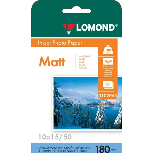 Фотобумага Lomond для струйной печати, 50л, 180г/м2, белый, покрытие матовое [0102063]