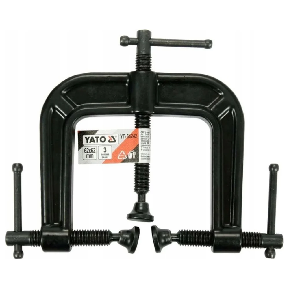 Трёхвинтовая струбцина YATO 62X62