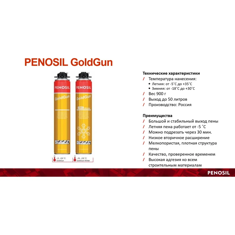 Монтажная профессиональная пена Penosil GoldGun A1638Z
