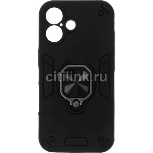 Чехол (клип-кейс) BORASCO Anti-Shok Case, для Apple iPhone 16, противоударный, черный [74537]