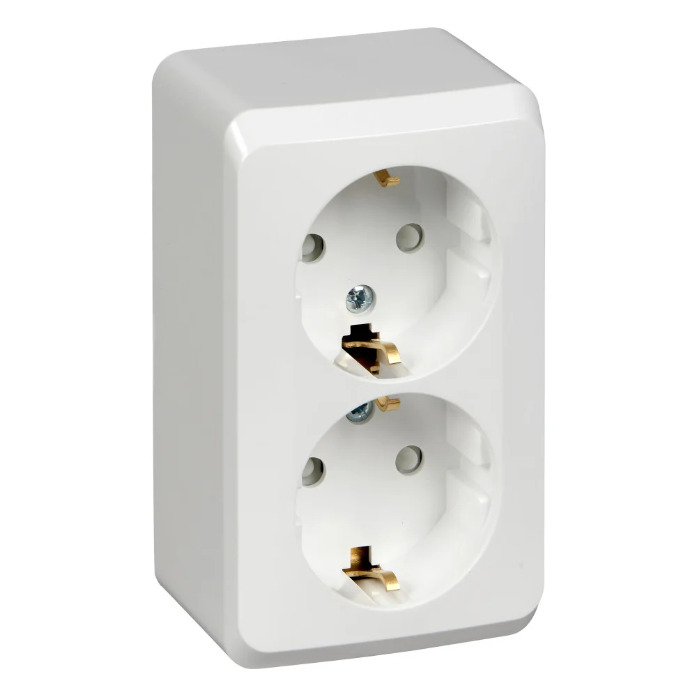 Двухместная розетка Systeme Electric ОП Этюд PA16-008B